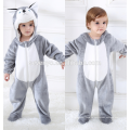 Мягкие детские Фланелевые ползунки onesie пижамы животных костюм костюмы,спальные износа,милая серая ткань,ребенок с капюшоном полотенце